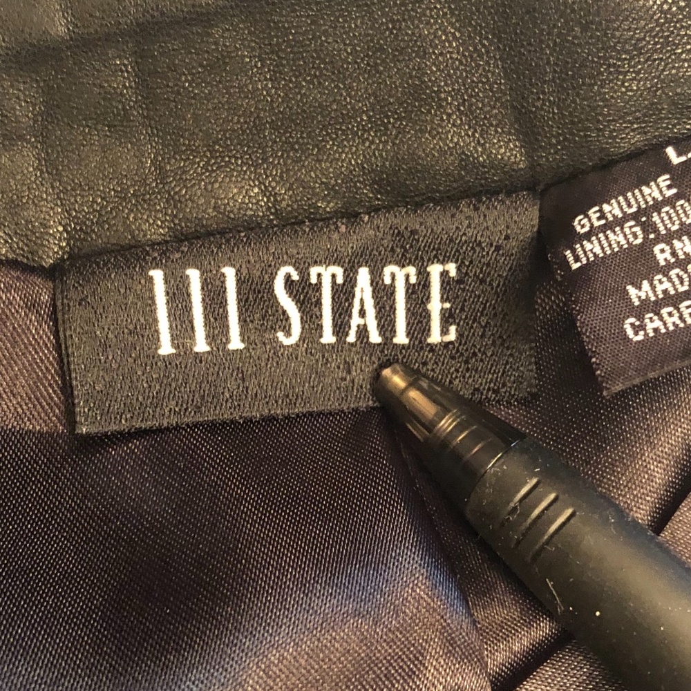 Vintage 111 STATE Black Leather Short Skirt - Picture 7 of 12